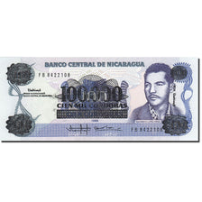 Biljet, Nicaragua, 100,000 Córdobas on 100 Córdobas, 1985-1988, Undated