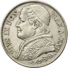 Coin, ITALIAN STATES, PAPAL STATES, Pius IX, 2 Lire, 1867, Roma, AU(55-58)