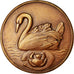 France, Médaille, Animaux, Cygne et Nénuphar, Cliché Uniface, SUP, Bronze