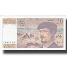 France, 20 Francs, Debussy, 1980, 1984, UNC(63), Fayette:66.05, KM:151a