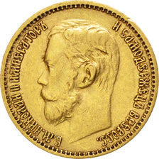 RUSSIA, 5 Roubles, 1898, St. Petersburg, KM #62, EF(40-45), Gold, 4.27