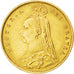 GREAT BRITAIN, 1/2 Sovereign, 1887, London, KM #766, EF(40-45), Gold, 3.97