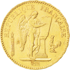 FRANCE, Génie, 20 Francs, 1871, Paris, KM #825, AU(55-58), Gold, Gadoury #1063,