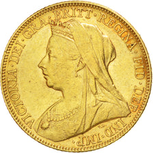 GREAT BRITAIN, Sovereign, 1899, KM #785, AU(50-53), Gold, 7.96