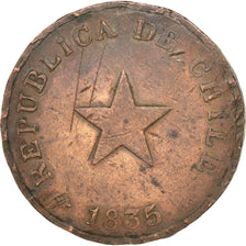 CHILE, Centavo, 1835, KM #115, EF(40-45), Copper, 30, 18.49