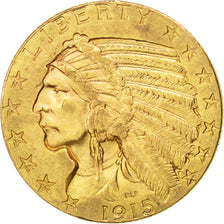 Stati Uniti, Indian Head, $5, Half Eagle, 1915, U.S. Mint, Philadelphia, SPL-...