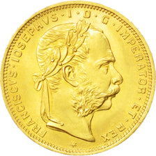 AUSTRIA, 8 Florins-20 Francs, 1892, KM #2269, MS(63), Gold, 6.44