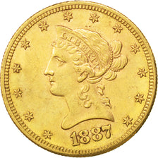 Etats-Unis, 10 Dollars Coronet Head 1887 San Francisco, KM 102