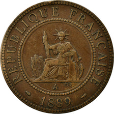 Münze, Französisch Indochina, Cent, 1889, Paris, SS, Bronze, Lecompte:41