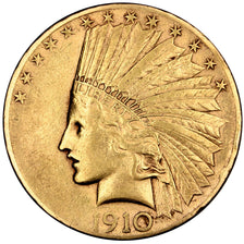 Stati Uniti, Indian Head, $10, Eagle, 1910, U.S. Mint, Philadelphia, BB, Oro,...