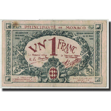 Monaco, 1 Franc, 1920, 1920-03-20, KM:5, VF(20-25)