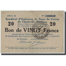 France, Charleville-Mézières, 20 Francs, 1916, VF(20-25), Pirot:08-93