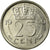 Moeda, Países Baixos, Juliana, 25 Cents, 1966, AU(50-53), Níquel, KM:183