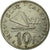 Moneda, Nueva Caledonia, 10 Francs, 1967, Paris, MBC, Níquel, KM:5