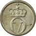 Moneta, Norvegia, Olav V, 10 Öre, 1966, SPL-, Rame-nichel, KM:411