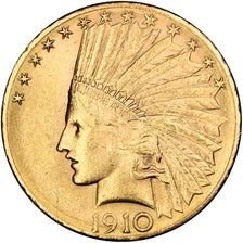 UNITED STATES, Indian Head, $10, Eagle, 1910, U.S. Mint, KM #130, AU(55-58),...