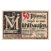 Nota, Alemanha, Mühlhausen Stadt, 50 Pfennig, texte 1, 1921, 1921-10-31