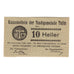 Banconote, Austria, Tulln N.Ö. Stadtgemeinde, 10 Heller, Texte, 1920