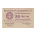 Billete, Austria, Tulln N.Ö. Stadtgemeinde, 50 Heller, texte 1, 1920