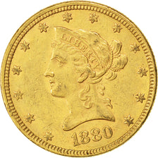 Stati Uniti, Coronet Head, $10, Eagle, 1880, U.S. Mint, New Orleans, BB, Oro,...