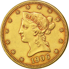 États-Unis, 10 Dollars Coronet Head, 1906, Denver, KM 102