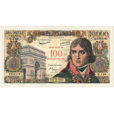 Frankrijk, 100 Nouveaux Francs on 10,000 Francs, 1955-1959 Overprinted with