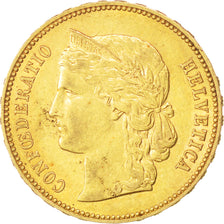 SWITZERLAND, 20 Francs, 1894, Bern, KM #31.3, AU(50-53), Gold, 6.45