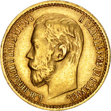 Russia, Nicholas II, 5 Roubles, 1898, St. Petersburg, BB, Oro, KM:62