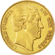 BELGIUM, 20 Francs, 20 Frank, 1865, KM #23, AU(50-53), Gold, 6.45