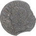 Moneta, Francia, Louis XIII, Double Tournois, 1643, MB, Rame, Gadoury:12