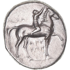 Coin, Calabria, Nomos, ca. 280 BC, Tarentum, AU(50-53), Silver, HN Italy:957