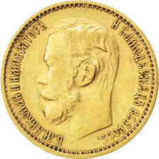 Russia, Nicholas II, 5 Roubles, 1898, St. Petersburg, BB, Oro, KM:62