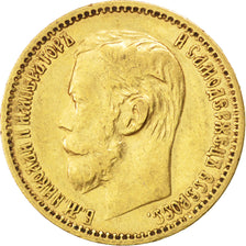 RUSSIA, 5 Roubles, 1898, St. Petersburg, KM #62, EF(40-45), Gold, 4.29