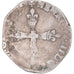 Moeda, França, Henri III, 1/4 Ecu, 1589, Paris, VF(20-25), Prata, Gadoury:494