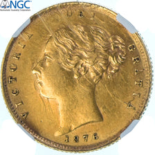 Moeda, Grã-Bretanha, Victoria, 1/2 Sovereign, 1876, London, MINT ERROR