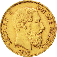 Belgique, Léopold II, 20 Francs, 1877, KM 37