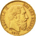 BELGIUM, 20 Francs, 20 Frank, 1877, KM #37, AU(50-53), Gold, 6.48