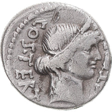 Moneda, Julius Caesar, Denarius, 46 BC, Uncertain Mint, BC+, Plata