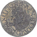 Moneda, Francia, Louis XIII, Double Tournois, 1619, Poitiers, BC+, Cobre