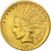 Stati Uniti, Indian Head, $10, Eagle, 1915, U.S. Mint, Philadelphia, BB+, Oro...