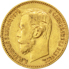 Russia, Nicholas II, 5 Roubles, 1898, St. Petersburg, BB, Oro, KM:62