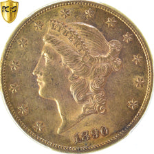 USA, Liberty Head, $20, Double Eagle, 1890, Carson City, PCGS, AU58, AU(55-58)