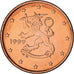 Finland, 5 Euro Cent, 1999, Vantaa, UNC-, Copper Plated Steel, KM:100