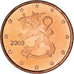 Finland, Euro Cent, 2003, Vantaa, MS(63), Copper Plated Steel, KM:98