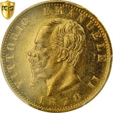 Moneda, Italia, Vittorio Emanuele II, 20 Lire, 1878, Rome, PCGS, MS62, EBC+