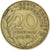 Francia, 20 Centimes, Marianne, 1963, Paris, Aluminio - bronce, MBC, KM:930
