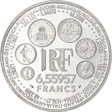 Frankreich, 6.55957 Francs, Europa, 1999, Monnaie de Paris, BE, Silber, VZ+