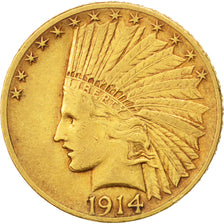 UNITED STATES, Indian Head, $10, Eagle, 1914, U.S. Mint, KM #130, EF(40-45),...