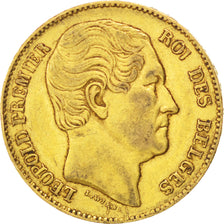 BELGIUM, 20 Francs, 20 Frank, 1865, KM #23, EF(40-45), Gold, 6.46