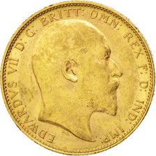 Gran Bretagna, Edward VII, Sovereign, 1905, BB+, Oro, KM:805